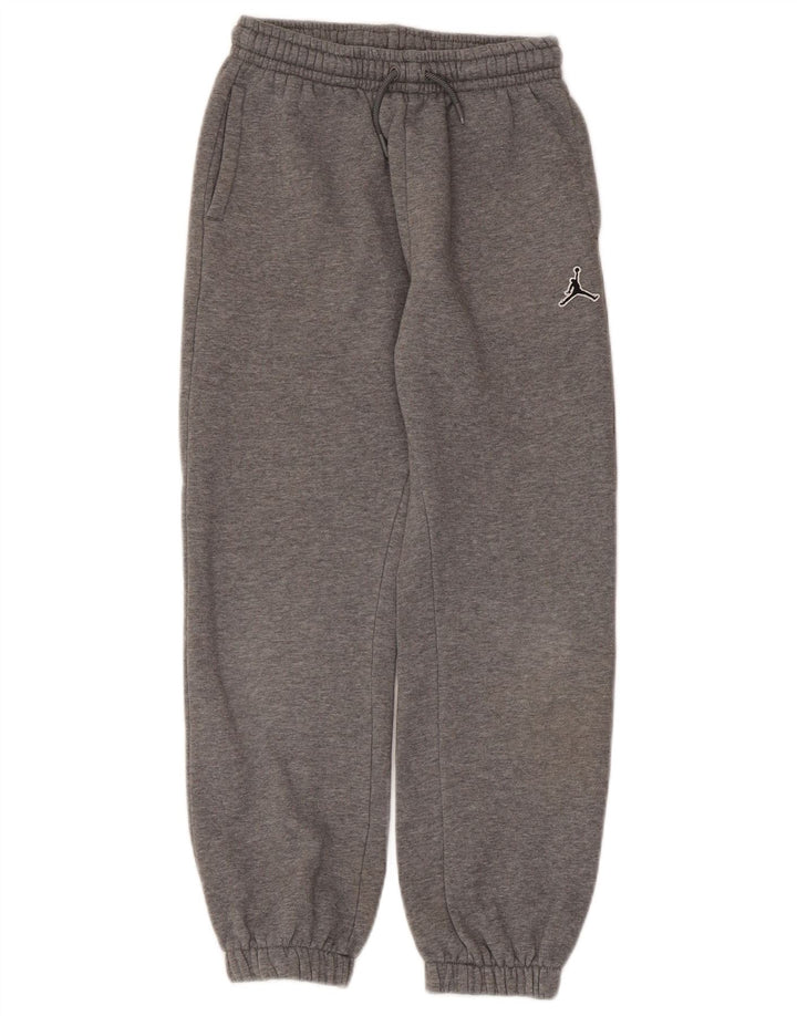 JORDAN Boys Tracksuit Trousers Joggers 10-11 Years Medium Grey Flecked
