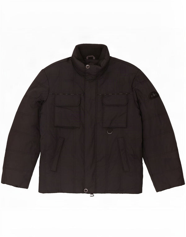 Trussardi Jeans Mens Padded Jacket IT 48 Medium Black Polyester