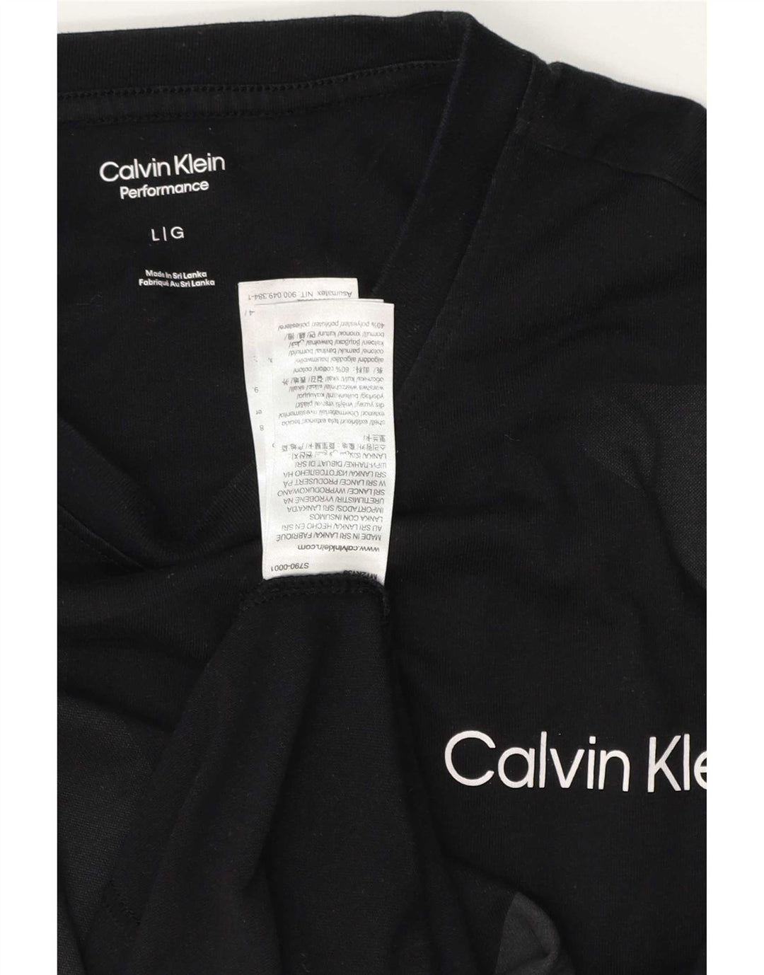 Calvin Klein Mens T-Shirt Top Large Black Geometric Cotton