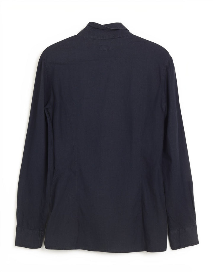 Armani Jeans Womens Pullover Shirt IT 42 Medium Navy Blue Linen