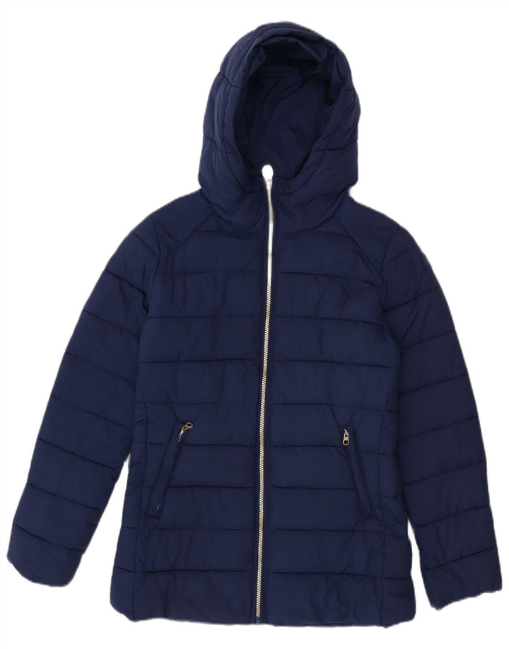 Invicta Girls Hooded Padded Jacket 15-16 Years Navy Blue Polyester