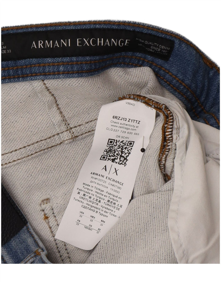 Armani Exchange Mens Slim Jeans W33 L32 Blue Cotton