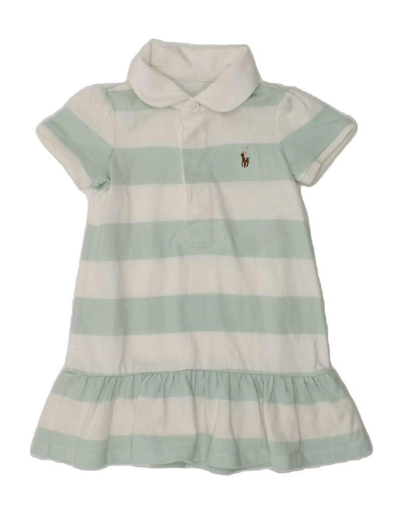 RALPH LAUREN Baby Girls Polo Dress 6-9 Months Green Striped Cotton | Vintage Ralph Lauren | Thrift | Second-Hand Ralph Lauren | Used Clothing | Messina Hembry 