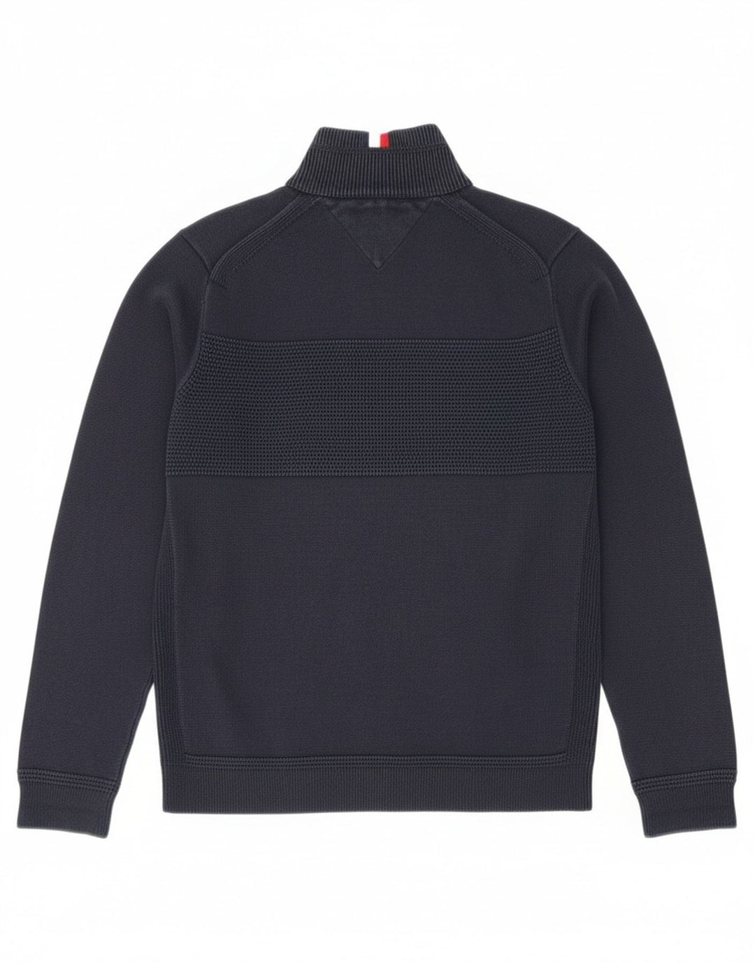 Tommy Hilfiger Mens Zip Neck Jumper Sweater Medium Navy Blue Cotton