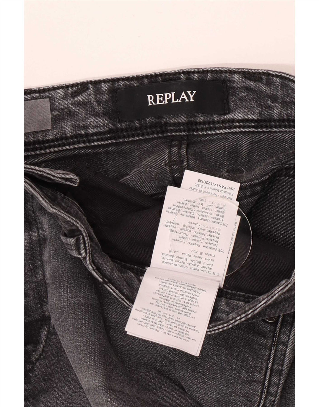 Replay Womens Slim Jeans W33 L32 Grey Cotton