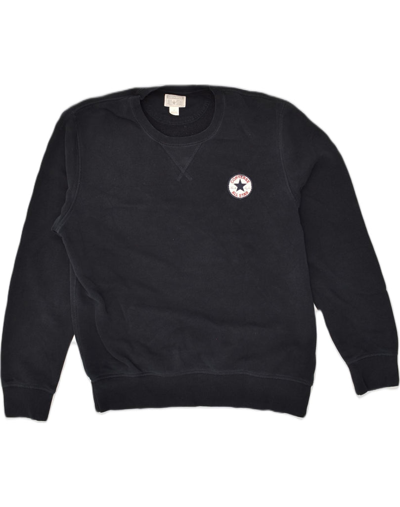 CONVERSE Mens Sweatshirt Jumper Medium Black Cotton | Vintage Converse | Thrift | Second-Hand Converse | Used Clothing | Messina Hembry 