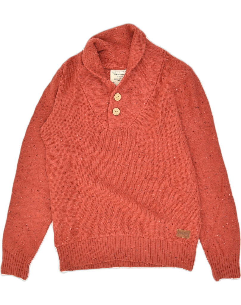JACK & JONES Mens Shawl Neck Jumper Sweater Small Red Flecked Acrylic | Vintage Jack & Jones | Thrift | Second-Hand Jack & Jones | Used Clothing | Messina Hembry 