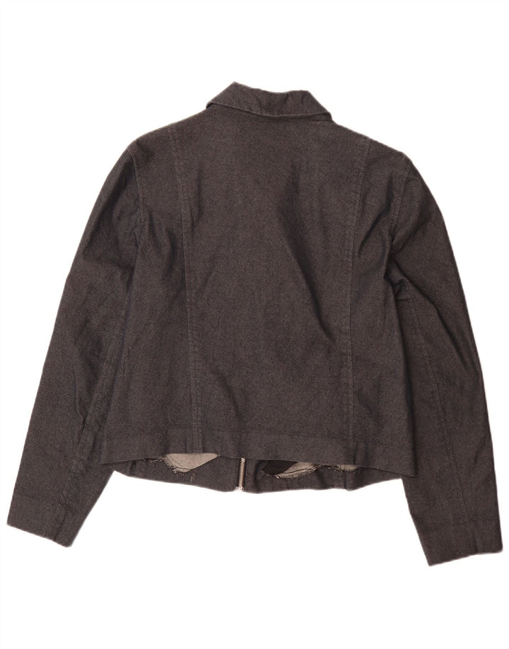 Ralph Lauren Womens Bomber Jacket UK 14 Large Grey Cotton