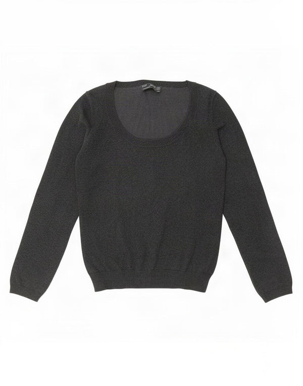 Zara Womens Boat Neck Jumper Sweater UK 18 XL Grey Cotton