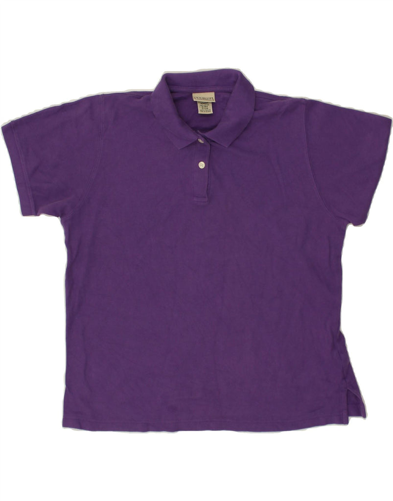 L.L.BEAN Womens Polo Shirt UK 14 Medium Purple Cotton | Vintage L.L.Bean | Thrift | Second-Hand L.L.Bean | Used Clothing | Messina Hembry 