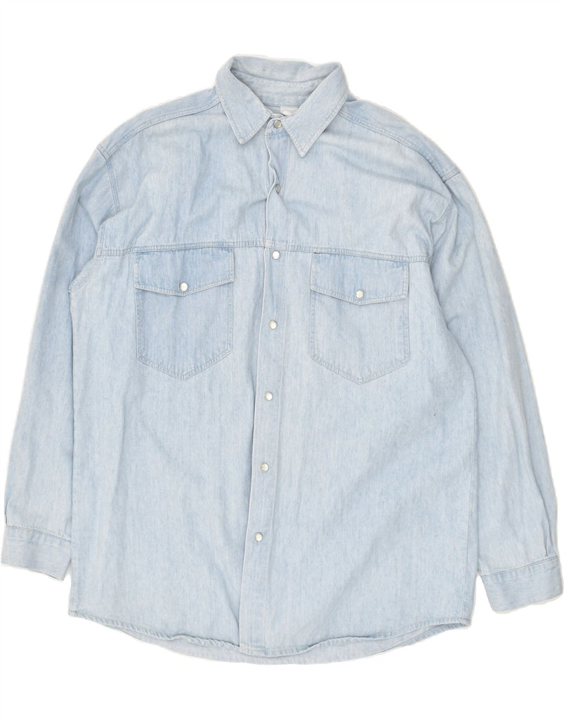 VINTAGE Mens Denim Shirt Medium Blue Cotton | Vintage Vintage | Thrift | Second-Hand Vintage | Used Clothing | Messina Hembry 