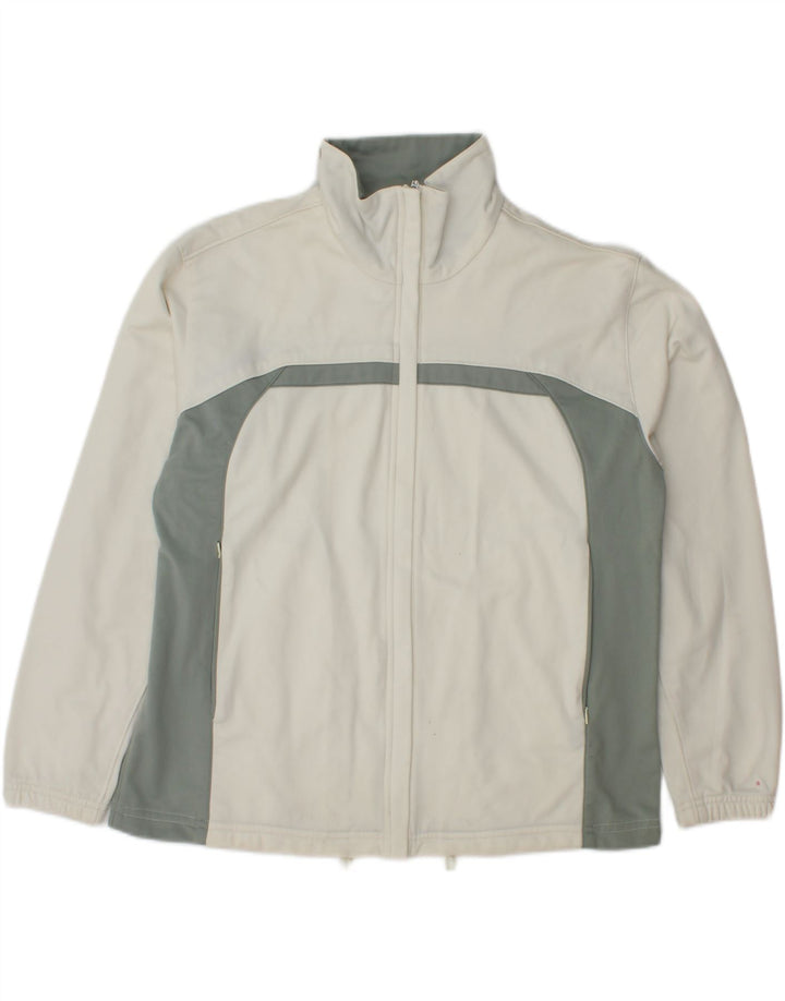 DIADORA Womens Tracksuit Top Jacket UK 14 Large White Colourblock