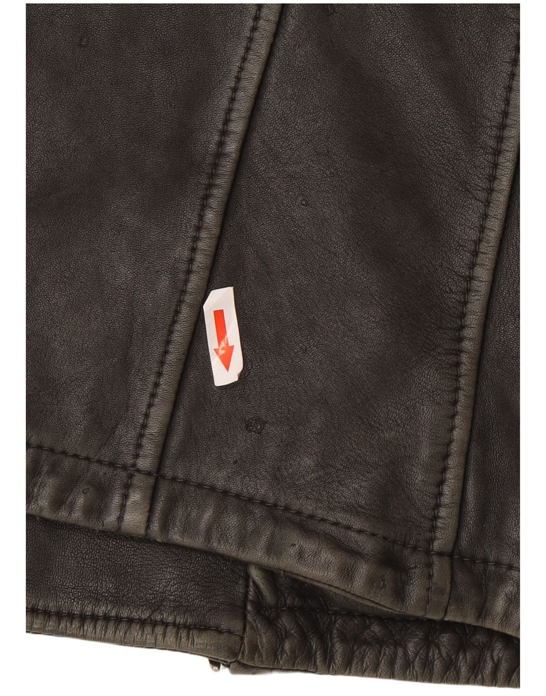 All Saints Mens Biker Leather Jacket UK 36 Small Grey