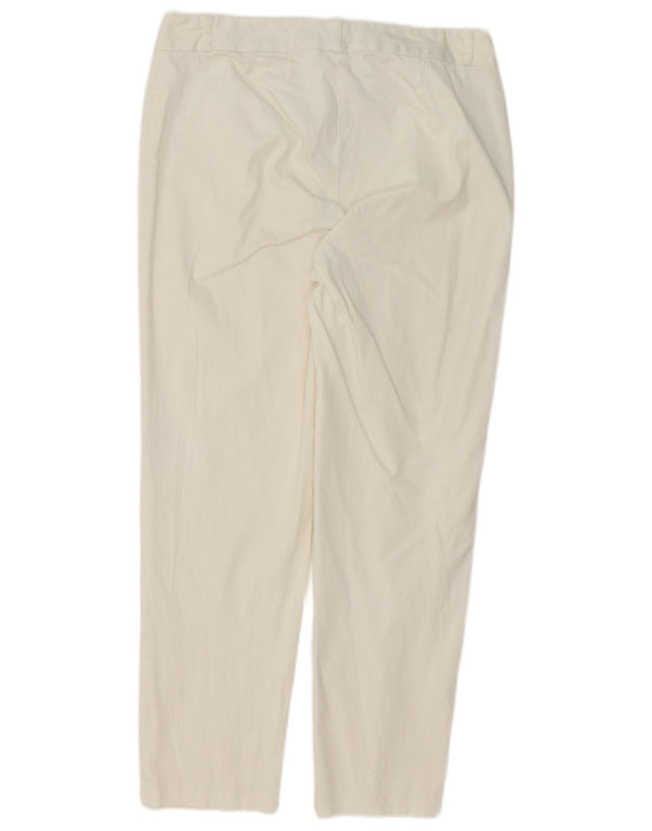 Marks & Spencer Womens Crop Chino Trousers UK 10 Small W30 L25 White Cotton