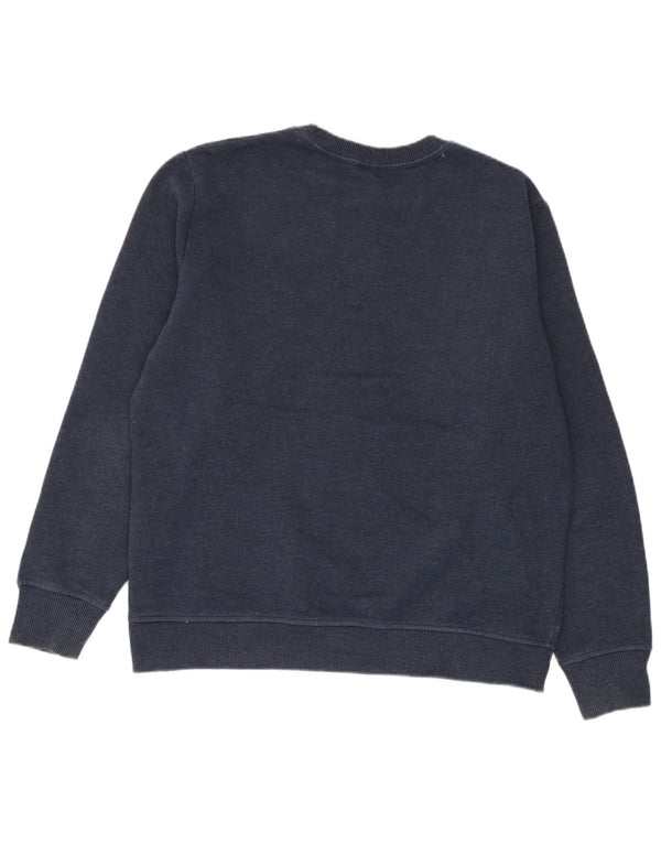 Superdry Womens Loose Fit Sweatshirt Jumper UK 12 Medium Navy Blue Cotton