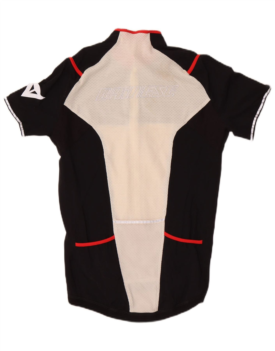 Dainese Mens Short Sleeve Zip Neck Jersey Top Medium Black Colourblock