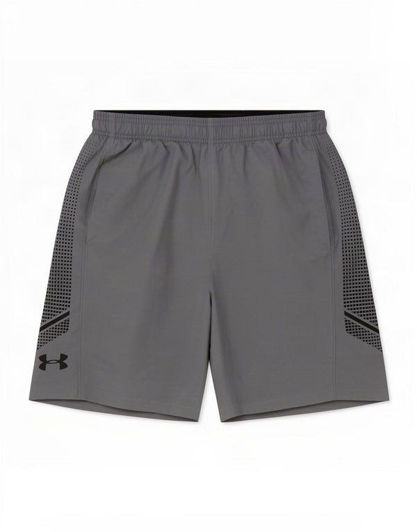Under Armour Mens Heat Gear Graphic Sport Shorts Small Grey Spotted
