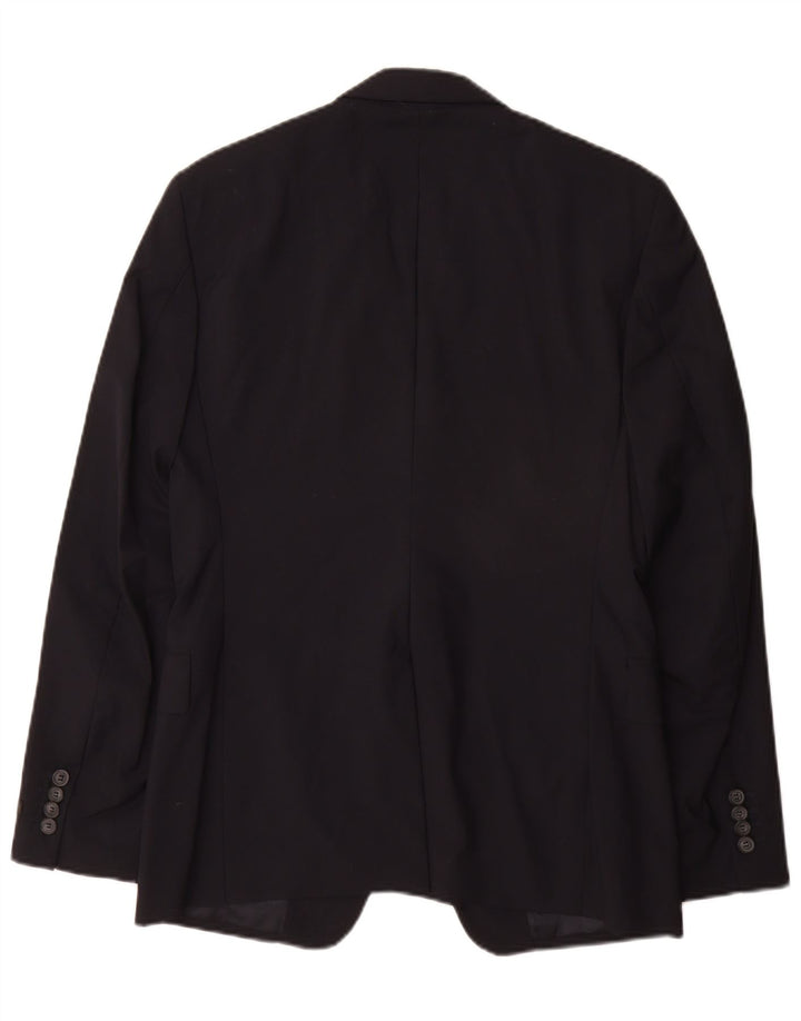 Prada Mens 2 Button Blazer Jacket IT 48 Medium Navy Blue Wool