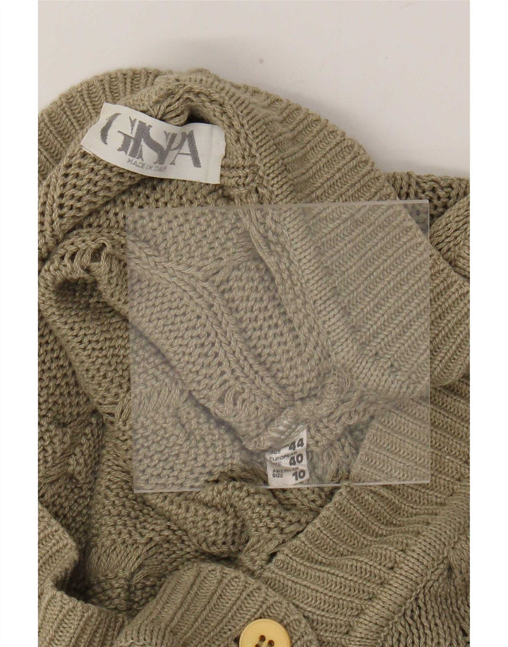 Gispa Womens Relaxed Fit Cardigan Sweater US 10 Large Khaki