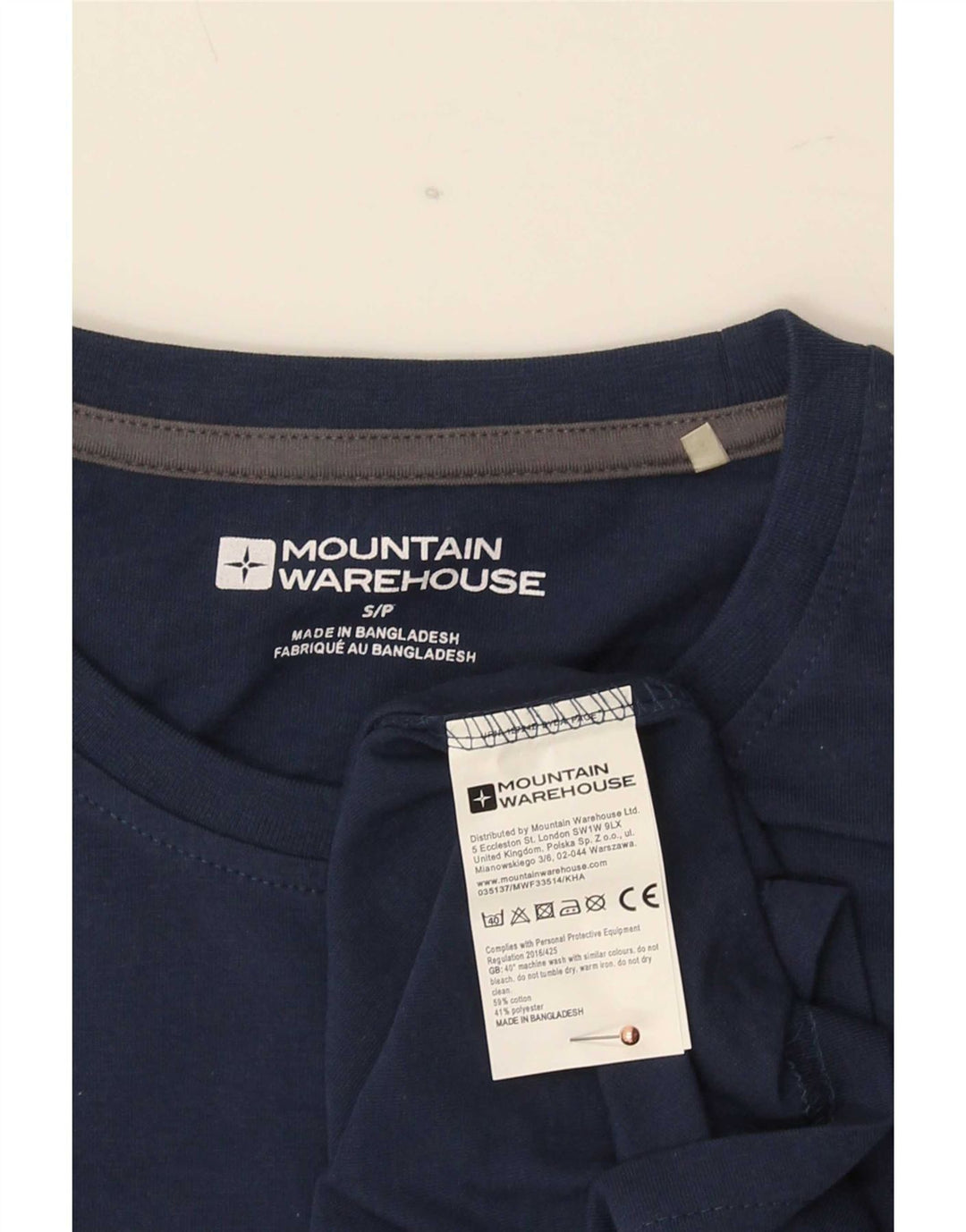 Mountain Warehouse Mens Yorkshire Graphic T-Shirt Top Small Navy Blue