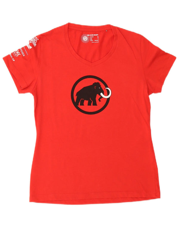 Mammut Womens Graphic T-Shirt Top UK 14 Medium Red