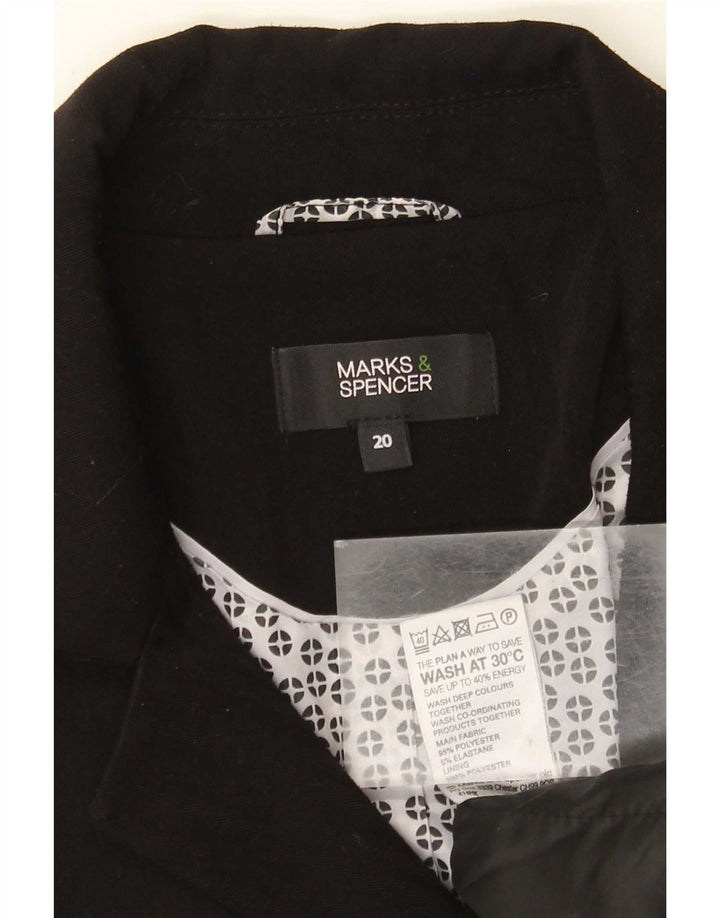 Marks & Spencer Womens 2 Button Blazer Jacket UK 20 2XL Black Polyester