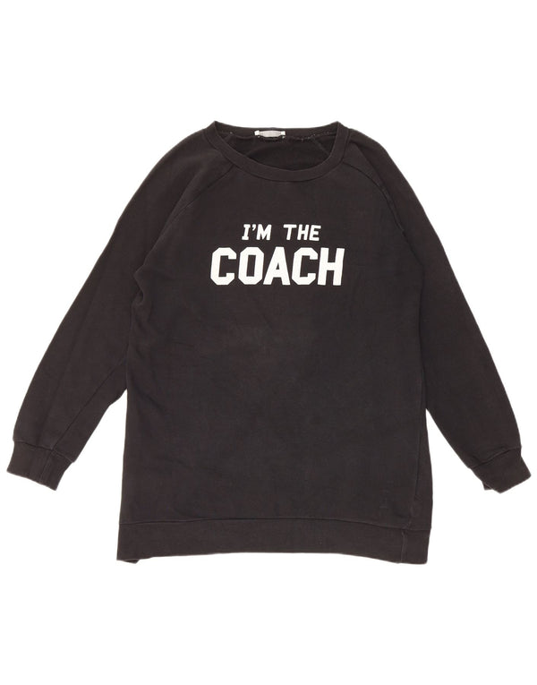 Zara Mens Trafaluc Graphic Sweatshirt Jumper Small Black