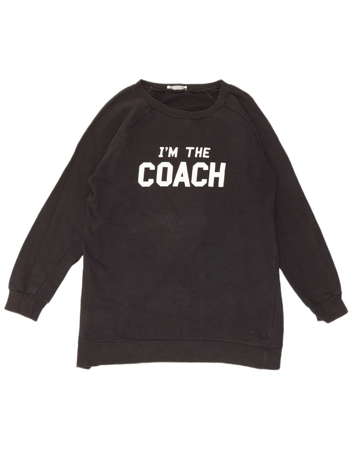 Zara Mens Trafaluc Graphic Sweatshirt Jumper Small Black