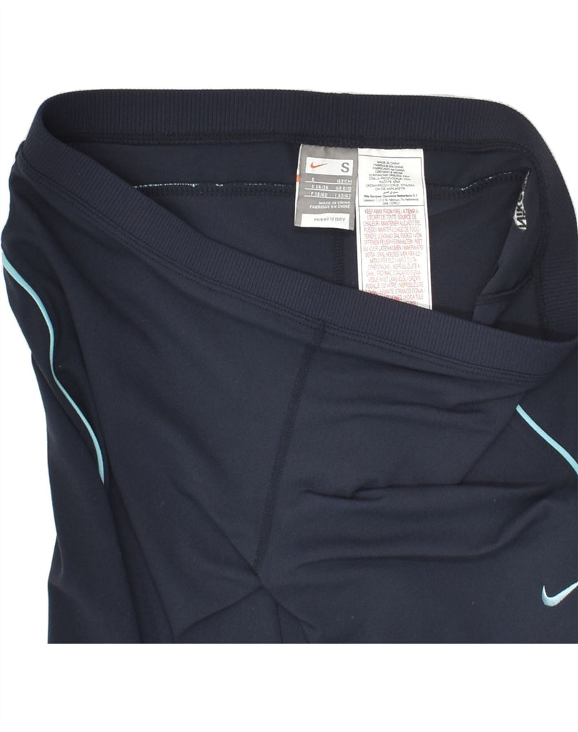 NIKE Womens Dri Fit Capri Tracksuit Trousers UK 8/10 Small Navy Blue | Vintage Nike | Thrift | Second-Hand Nike | Used Clothing | Messina Hembry 