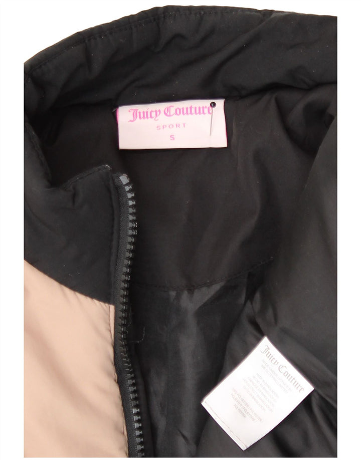 Juicy Couture Womens Crop Padded Jacket UK 10 Small Black Colourblock