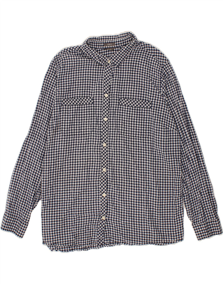 EDDIE BAUER Womens Shirt UK 18 XL Navy Blue Gingham Cotton Vintage Eddie Bauer and Second-Hand Eddie Bauer from Messina Hembry 