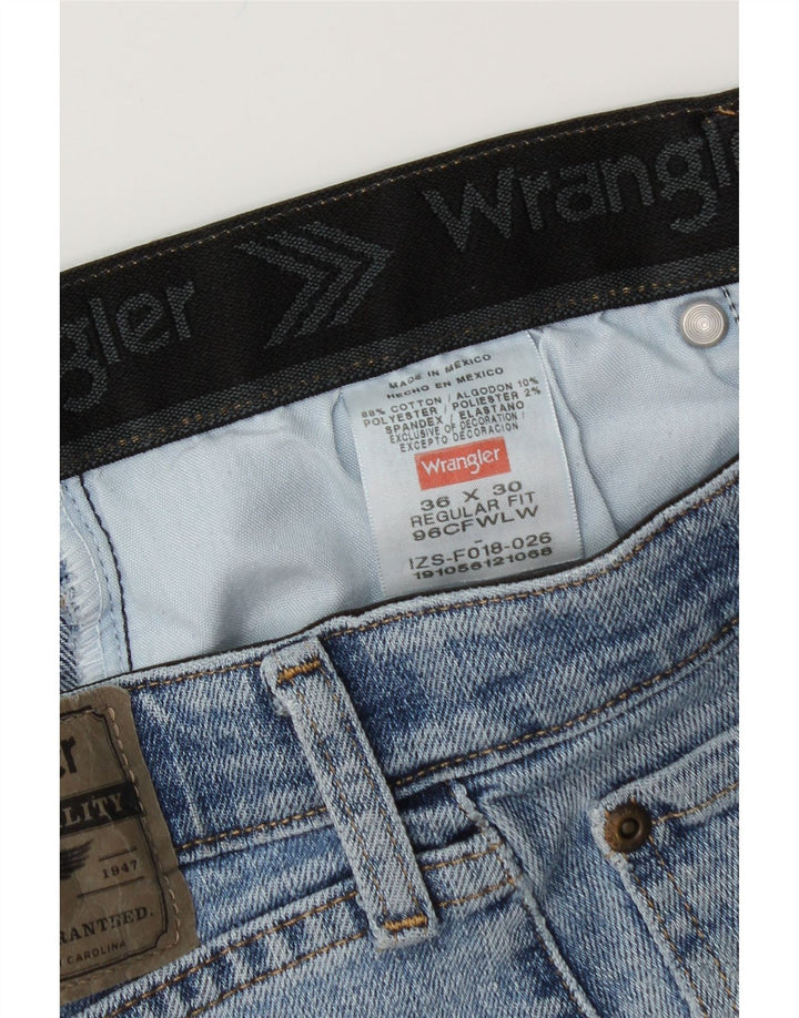 WRANGLER Mens Regular Fit Straight Jeans W36 L30 Blue Cotton