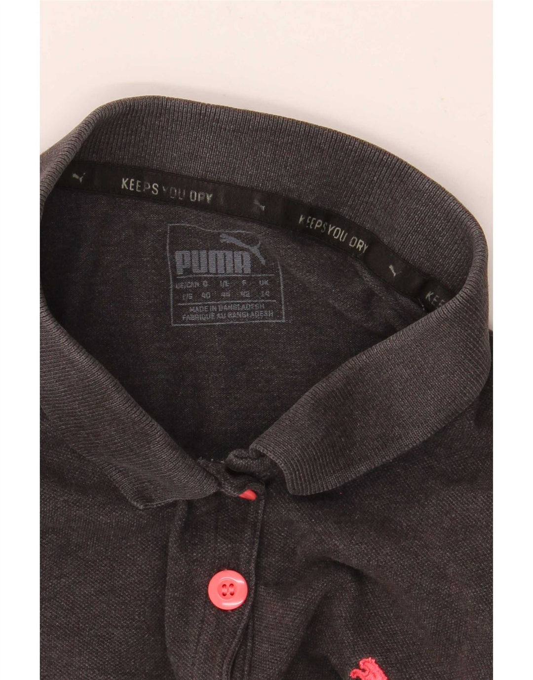 Puma Womens Short Sleeve Regular Fit Polo shirt UK 14 Medium Grey