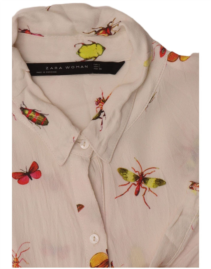 Zara Womens Shirt Blouse UK 16 Large White