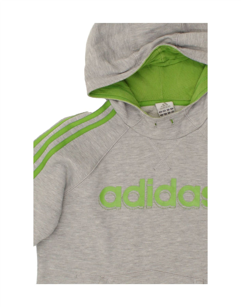 ADIDAS Womens Graphic Hoodie Jumper UK 12 Medium Grey Cotton Vintage Adidas and Second-Hand Adidas from Messina Hembry 