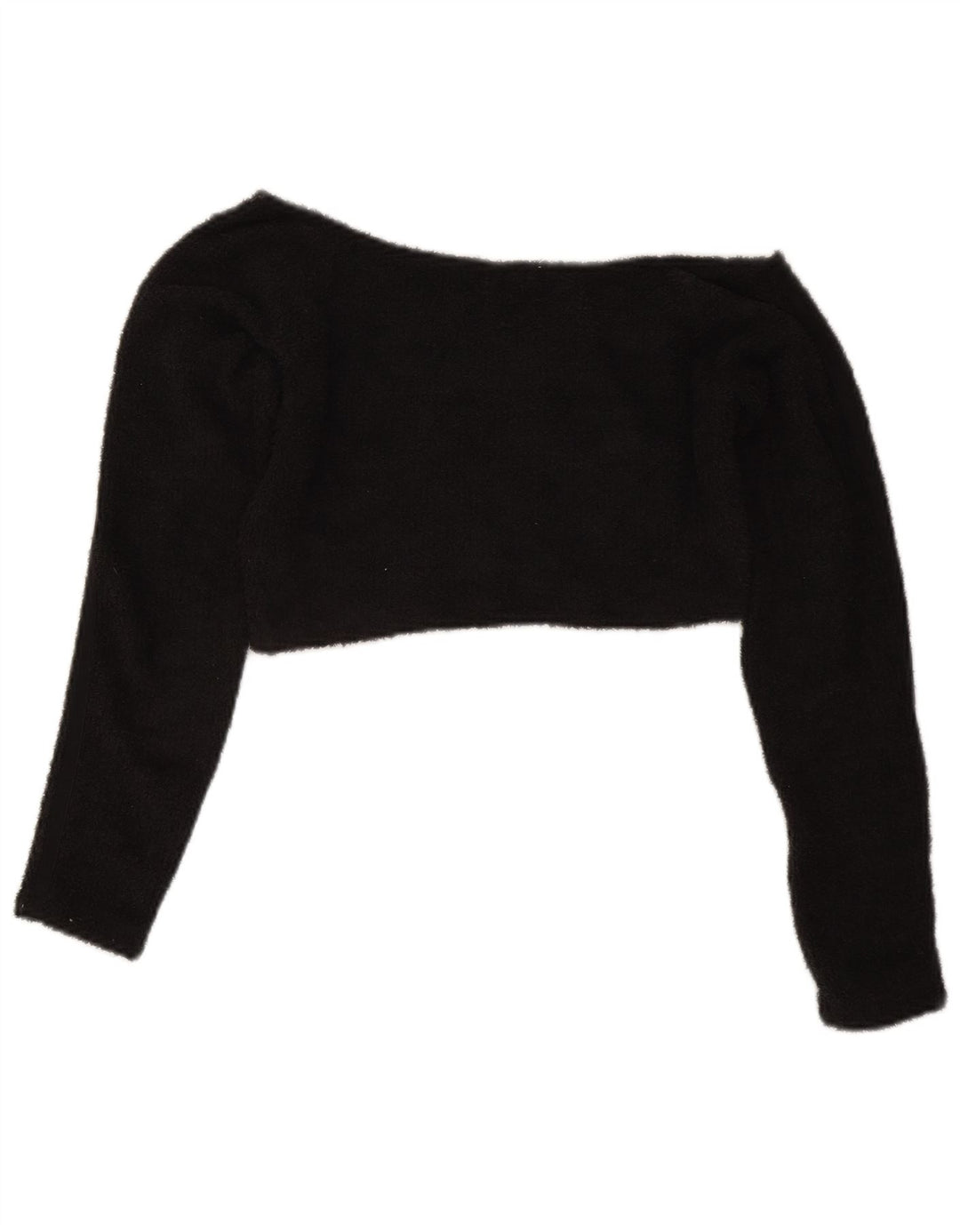 Adidas Womens Off Shoulder Fleece Crop Top UK 14 Medium Black Polyester