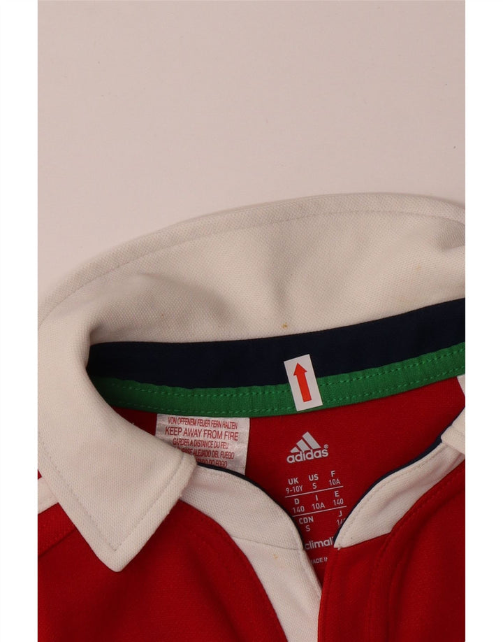 ADIDAS Boys Australia 2013 Graphic Polo Shirt 9-10 Years Red Polyester