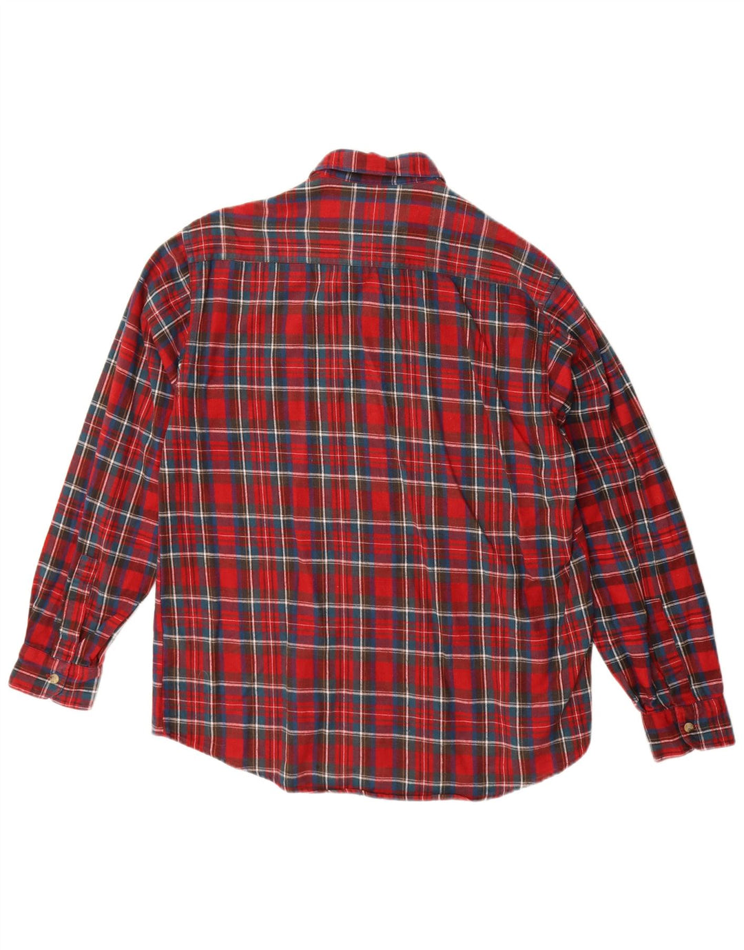 NORTONS Mens Flannel Shirt Medium Red Check Cotton