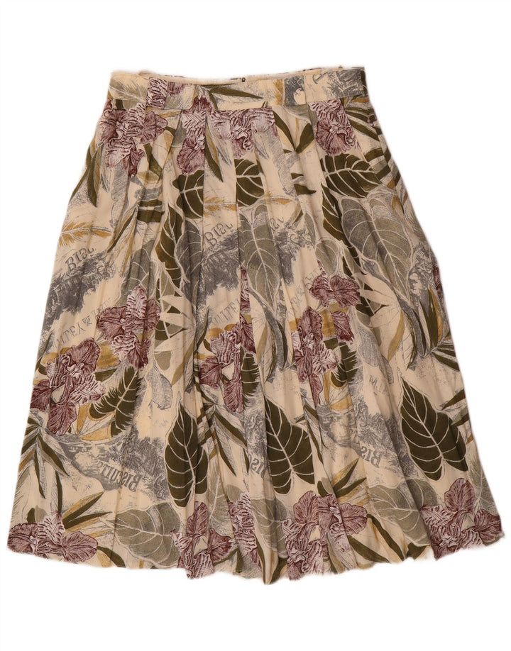 Vintage Womens Pleated Skirt EU 40 Medium W30  Multicoloured Floral