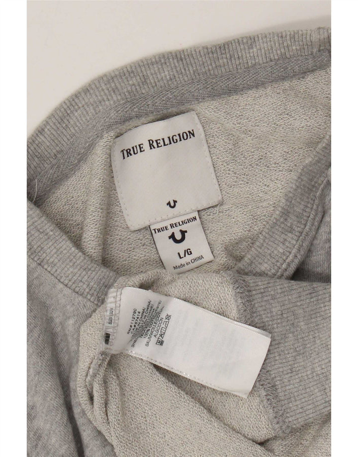 True Religion Boys Graphic Sweatshirt Jumper 13-14 Years Large Grey Cotton