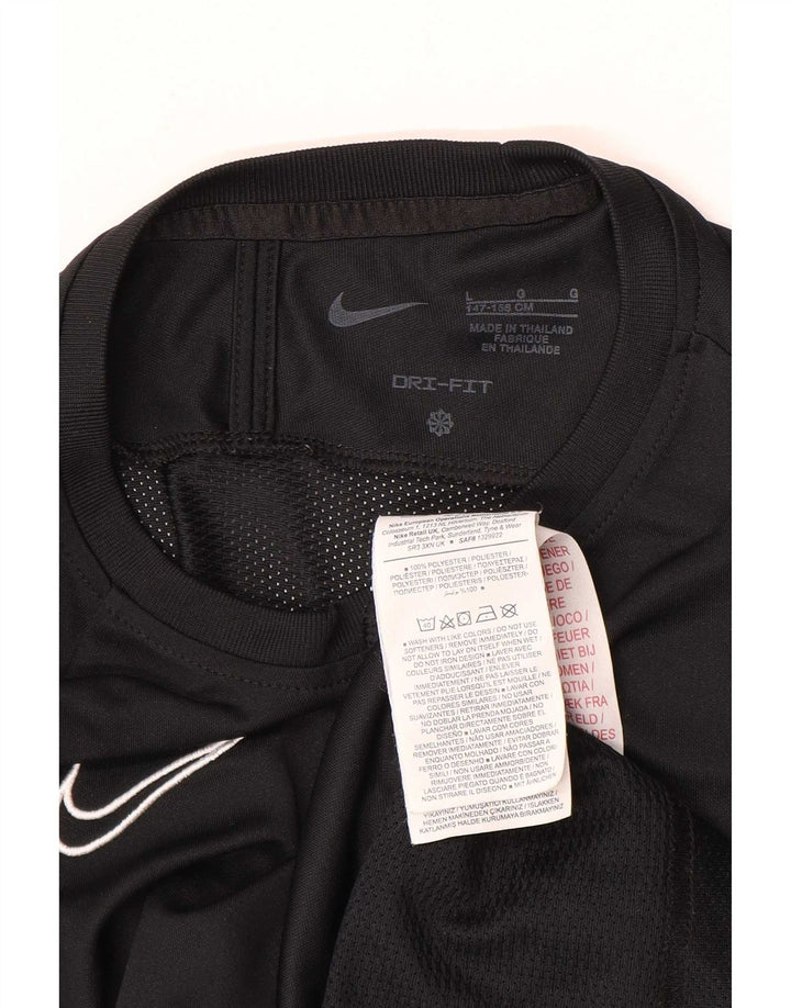 Nike Boys Dri Fit T-Shirt Top 12-13 Years Large Black Colourblock Polyester
