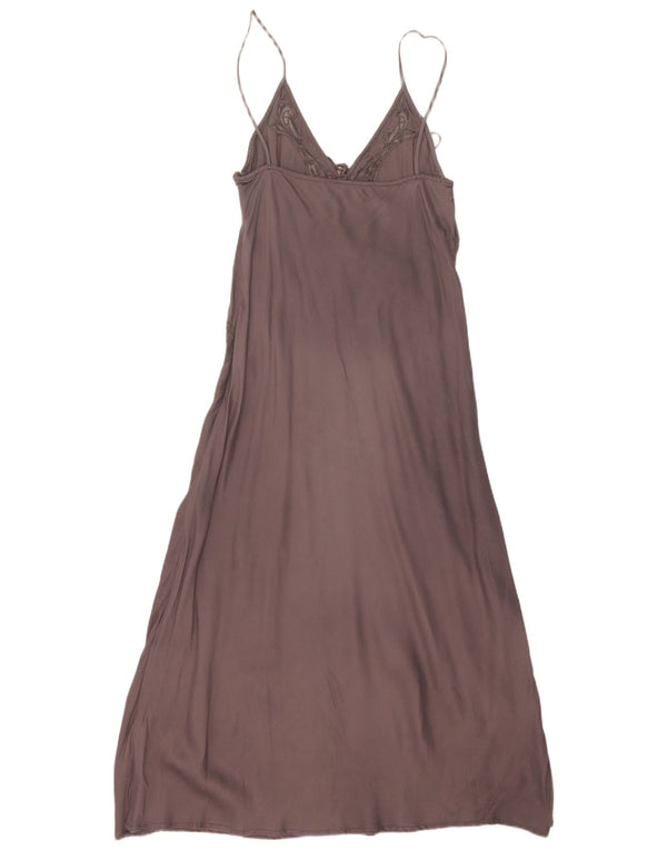 Zara Womens Maxi Slip Dress UK 12 Medium Grey Viscose