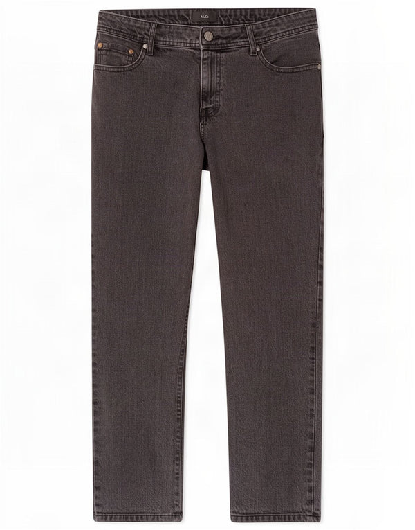 M&Co Mens Regular Straight Jeans W40 L29 Grey Cotton