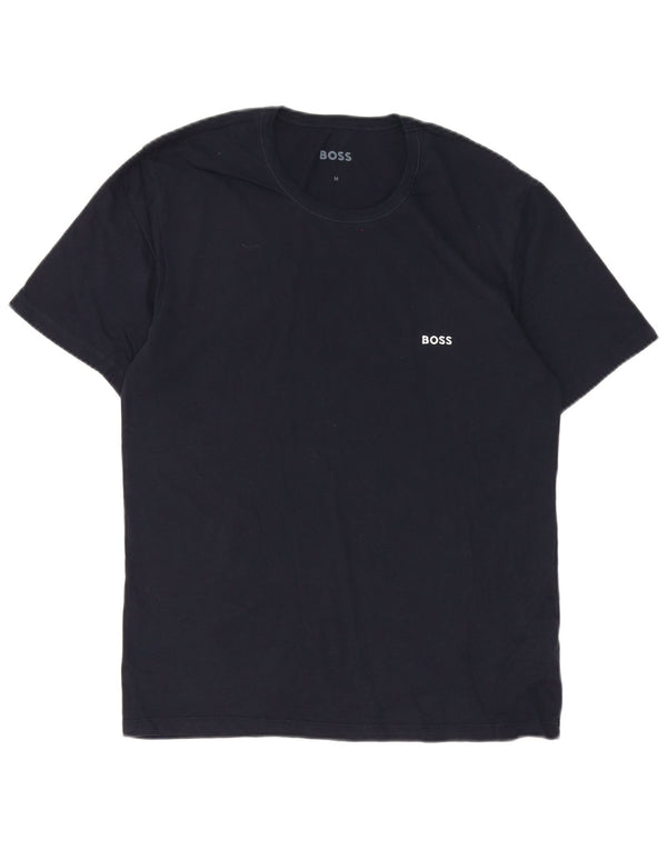Hugo Boss Mens T-Shirt Top Medium Navy Blue Cotton