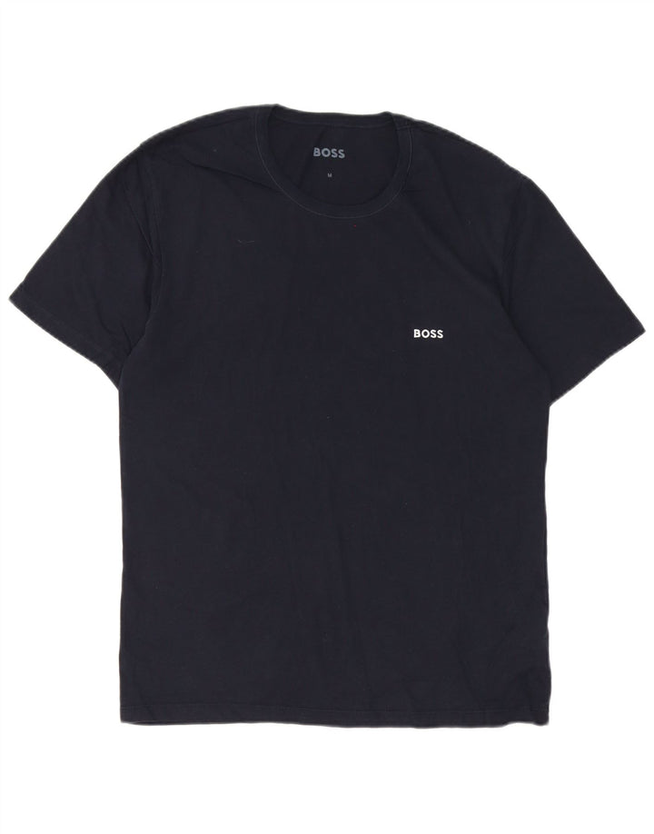 Hugo Boss Mens T-Shirt Top Medium Navy Blue Cotton