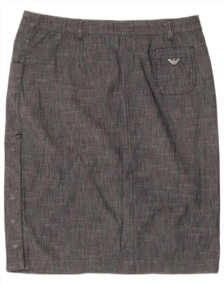 Armani Womens Straight Skirt IT 46 Large W32  Grey Cotton