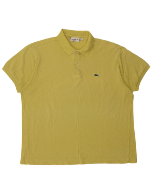 Lacoste Mens Classic Fit Polo Shirt Size 7 2XL Yellow Cotton