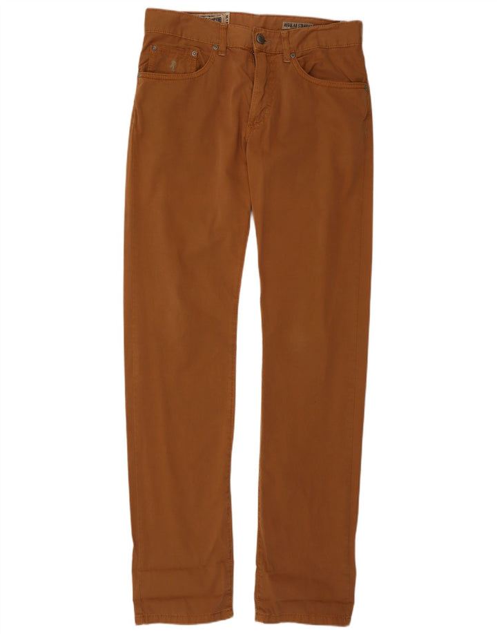 Marlboro Classics Mens Regular Straight Casual Trousers W30 L34 Brown