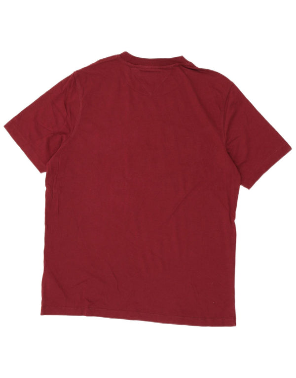 Tommy Hilfiger Mens Regular Fit Graphic T-Shirt Top Medium Burgundy Cotton