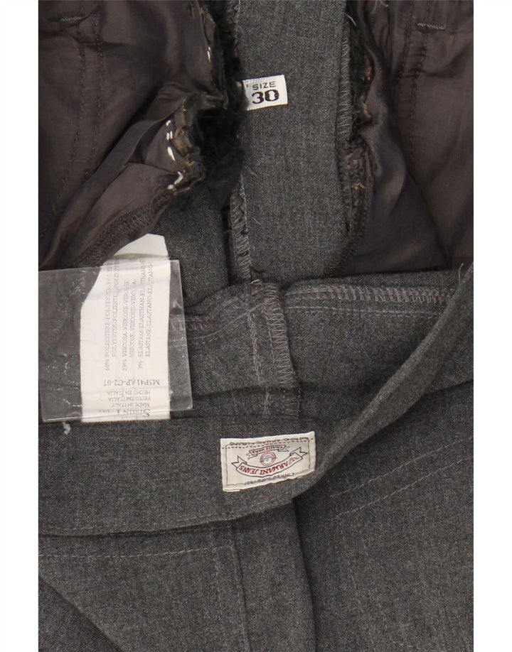 Armani Womens Straight Casual Trousers W30 L28 Grey Polyester